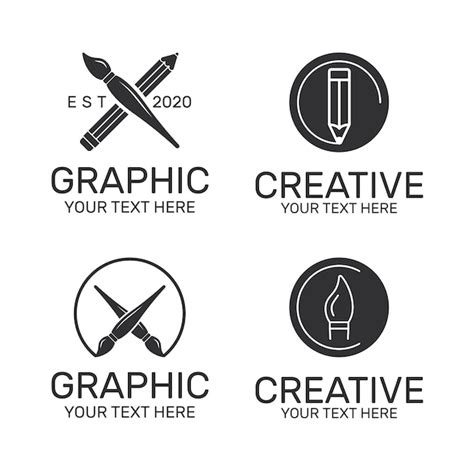 Free Vector | Flat graphic designer logo collection