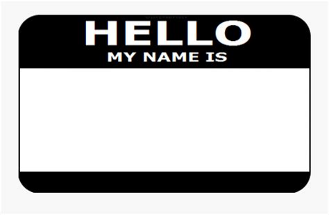 My Is Clip Art - Hello My Name Is Black is a free transparent ...