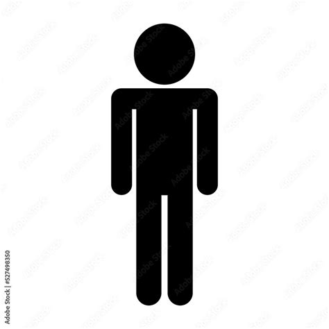 Simple black single man icon symbol stick figure Stock Illustration | Adobe Stock