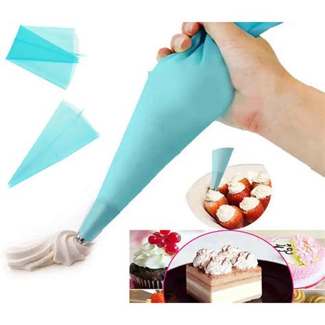 High Quality Silicone Reusable Cream Pastry Icing Bag Piping Bag Cake Decorating Tool 30cm ...