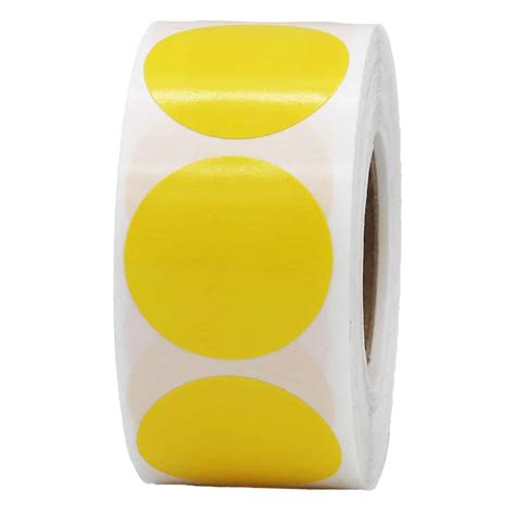 Hot Yellow Labels 1" Round | InstockLabels.com