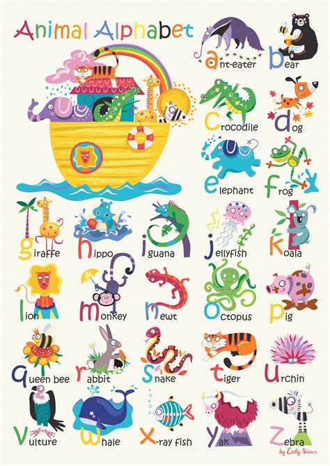 Animal Alphabet | Animal alphabet nursery, Alphabet illustration ...