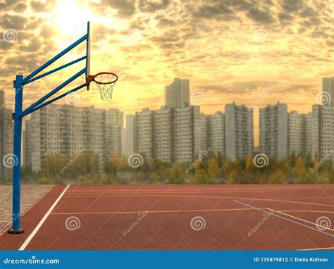 Street Basketball Court. Street Sport. Stock Photo - Image of leisure, active: 135879812