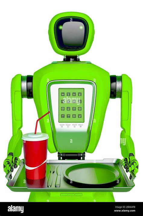 waiter robot , 3d illustration Stock Photo - Alamy