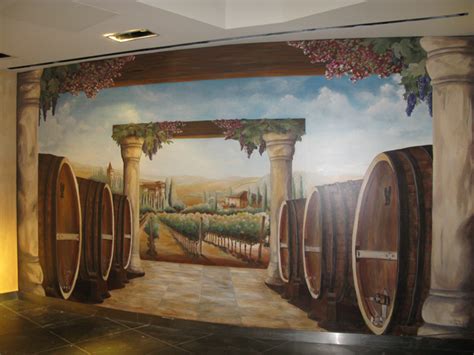 WINE CELLAR MURALS - WINE THEMES - Paradise Studios Luxury Interiors