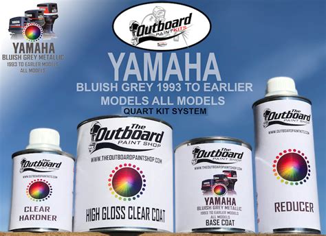 YAMAHA OUTBOARD 1993-EARLIER PAINT KIT 1 QUART REFINISHING KIT. YAMAHA METALLIC BLUISH GREY 1993 ...