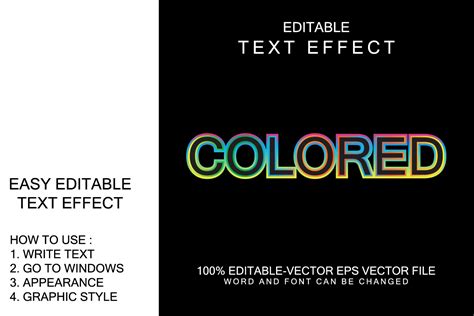 Text Effect Colored Graphic by ArulAraStudio · Creative Fabrica