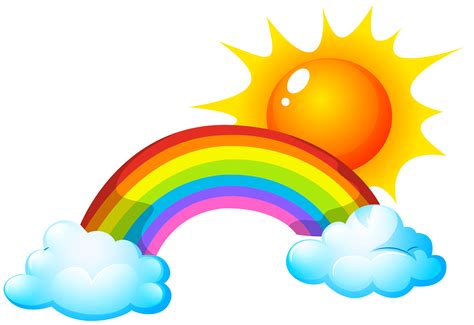 Sun and rainbow 372461 Vector Art at Vecteezy