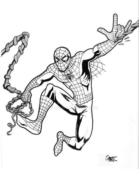 Web-Slinging Spider-Man in BW by CoolComix on DeviantArt