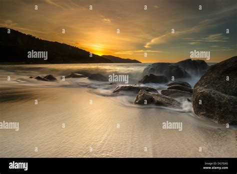 Sunset at Penang Beach Stock Photo - Alamy