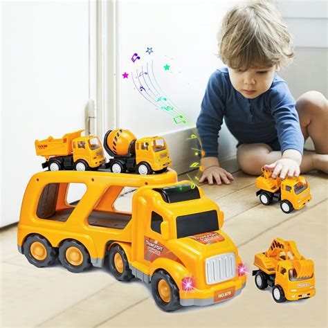 Construction Truck Toys for 3 Years Old Toddlers Child Kids Boys Cars Toys Set Play Vehicles ...