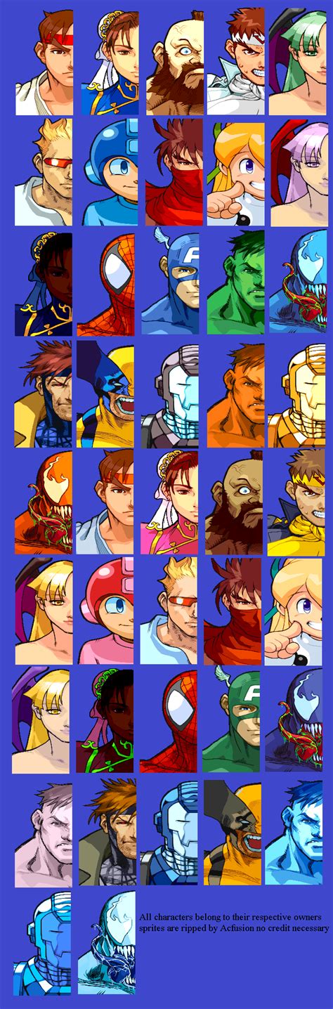 Arcade - Marvel vs. Capcom - Character Select Portraits - The Spriters ...