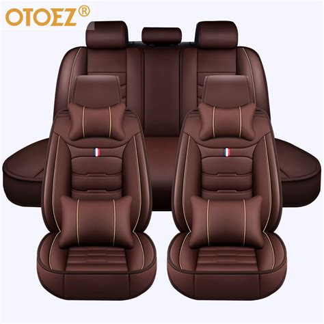 OTOEZ Car Seat Covers Full Set Leather Front and Rear Bench Backrest Seat Cover Set Universal ...