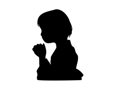 Free Vectors | girl folding hands prayer silhouette