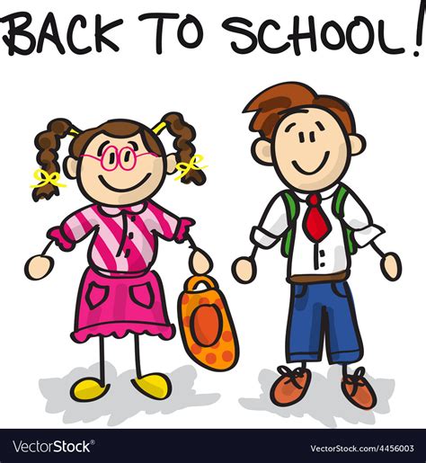 Back to school cartoon characters Royalty Free Vector Image