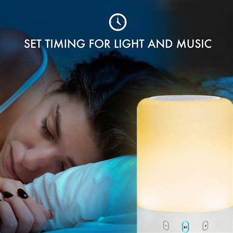 Night Light Bluetooth Speaker, Portable Wireless Bluetooth Speaker, 6 Color LED Themes Bedside ...