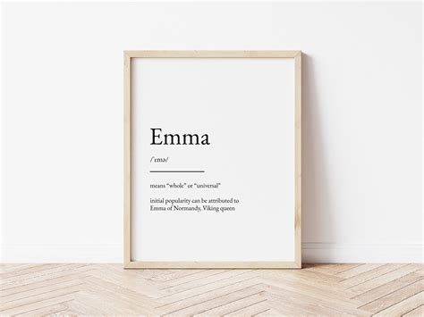 Emma Name Meaning Print, Name Print, Wall Art, Minimalist Print, Minimalist Art, Modern Art ...