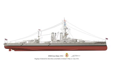 HMS Iron Duke 1912 Vintage Battleship Profile Artwork A3 - Etsy 日本