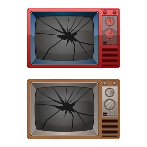 Broken tv isolated on white background 1177104 Vector Art at Vecteezy