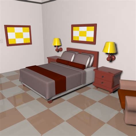 cartoon hotel room 3d 3ds