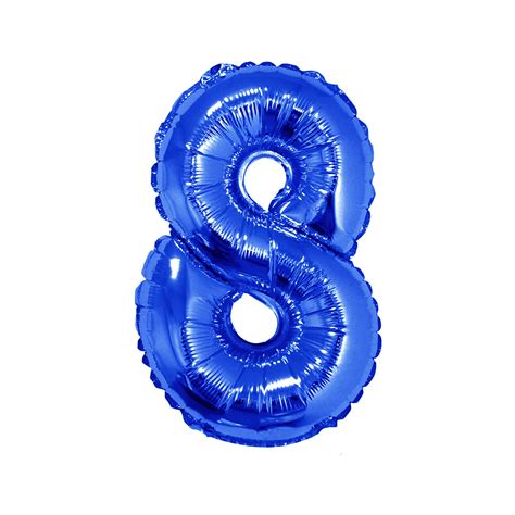 NUMBER FOIL MYLAR BALLOON 16" BLUE OLEGO 8 - Walmart.com