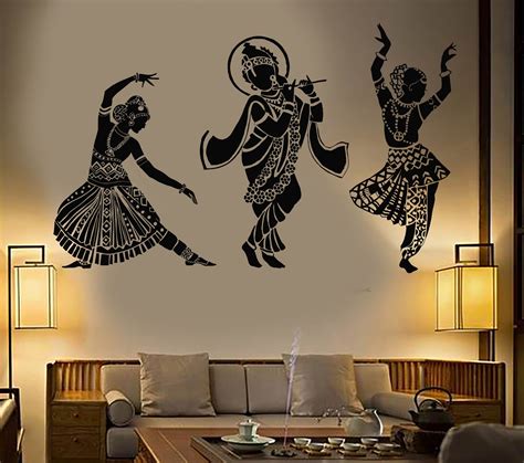 Vinyl Wall Decal Dance Indian Womans Devadasi Indian Dance School Hindu Stickers Unique Gift ...