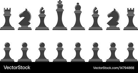 Silhouettes of chess pieces Royalty Free Vector Image