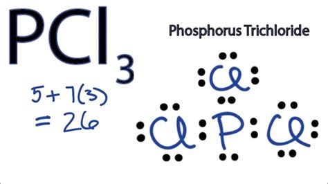 PCl3 Lewis Structure - How to Draw the Lewis Structure for PCl3 ...