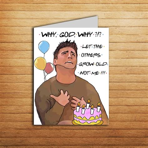 Friends TV Show Joey Birthday Card Funny Bday Card Printable | Etsy