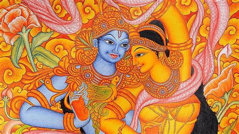 1366x768px, 720P Free download | Mural Painting Pics Stunning Attractive - Lord Krishna And ...