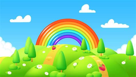 Cartoon Rainbow Background Vector Art, Icons, and Graphics for Free ...