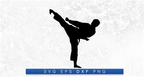 Taekwondo Side Kick Silhouette Printable Digital Design Download Svg, Png, Eps & Dxf - Etsy