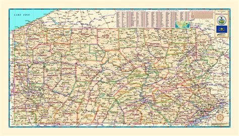 Pennsylvania Counties State Wall Map by Compart - The Map Shop