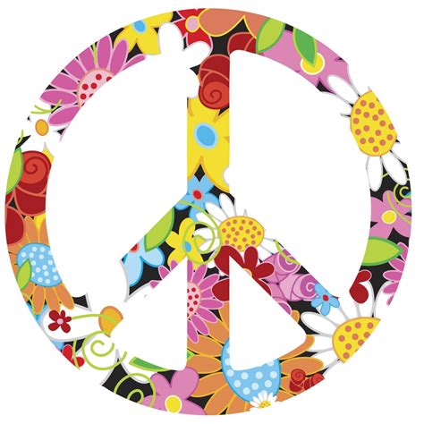 FUNKY FLORAL Peace Sign Symbol Vinyl Wall Art Decal