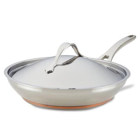 Nouvelle Copper Stainless Steel Frying Pan with Lid – Anolon