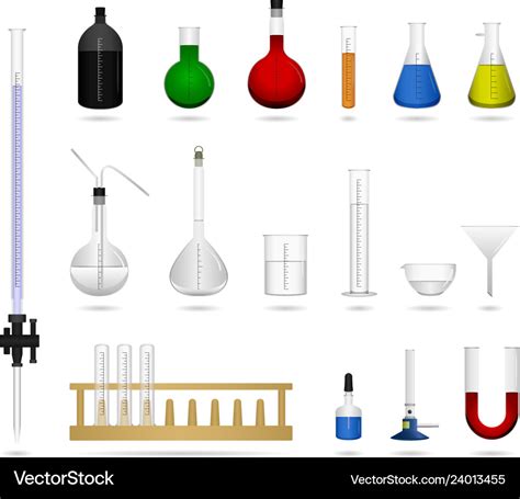 Science lab laboratory equipment tool a set Vector Image