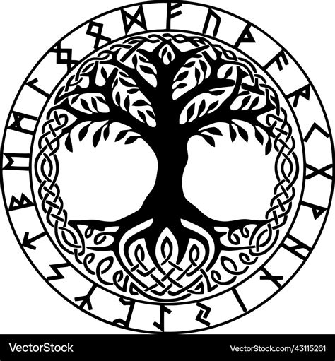 Yggdrasil the tree of life vikings symbol Vector Image