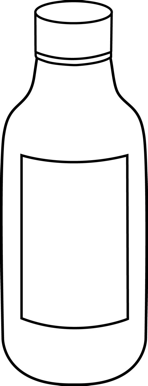 clipart water bottle black and white - Clipground