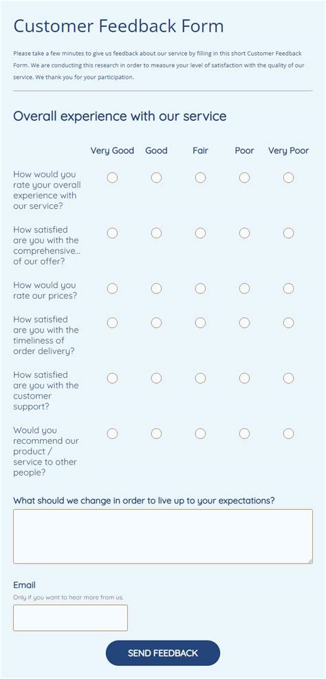 Customer Feedback Form Template Lovely Customer Satisfaction Survey | Hot Sex Picture