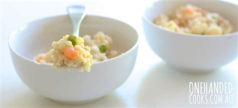 Chicken, Sweet Potato and Pea Risotto - One Handed Cooks