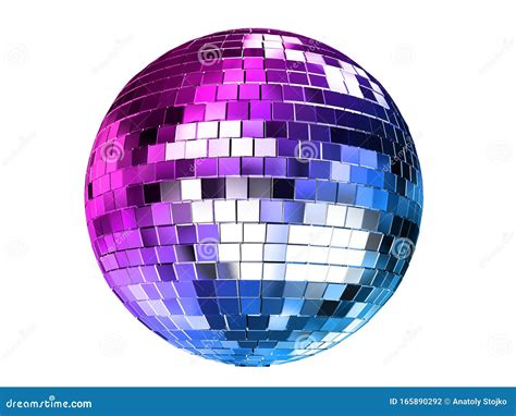 Color Disco Balls. Realistic Reflection Ball Mirrored Disco Party Silver Glitter Equipment Retro ...