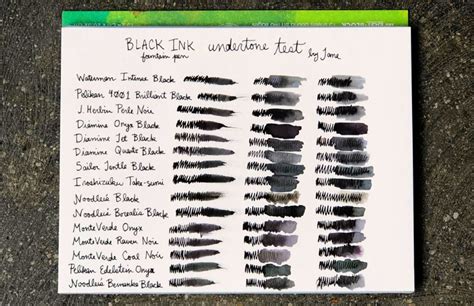 BLACK INK Fountain Pen Undertone Test, by Jane - FLAX art & design