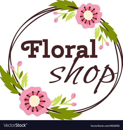 Flower shop logo Royalty Free Vector Image - VectorStock