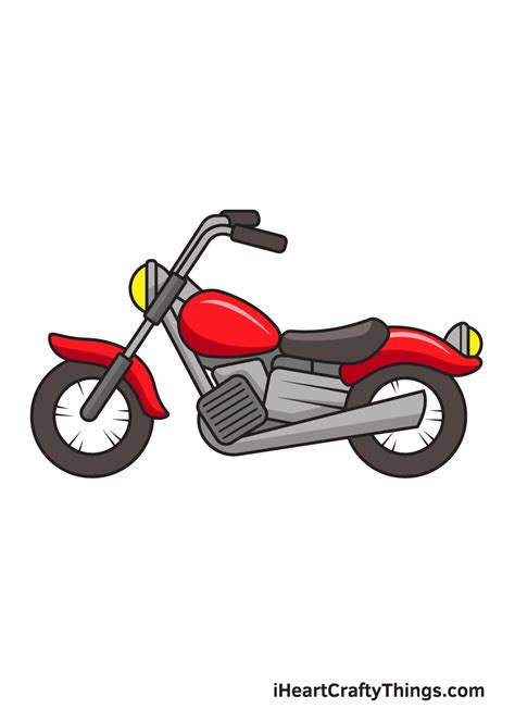 Motorcycle Drawing - How To Draw A Motorcycle Step By Step