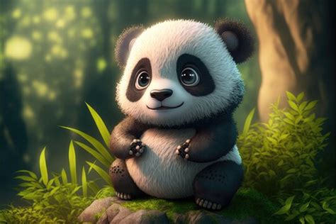 Cartoon Baby Panda Wallpaper