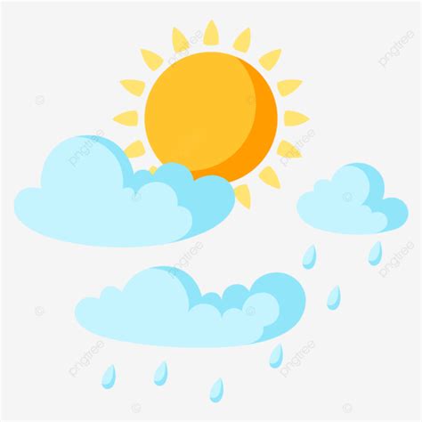 Sun And Rain Clipart PNG Images, Sun With Clouds And Rain, Shine, Rain ...