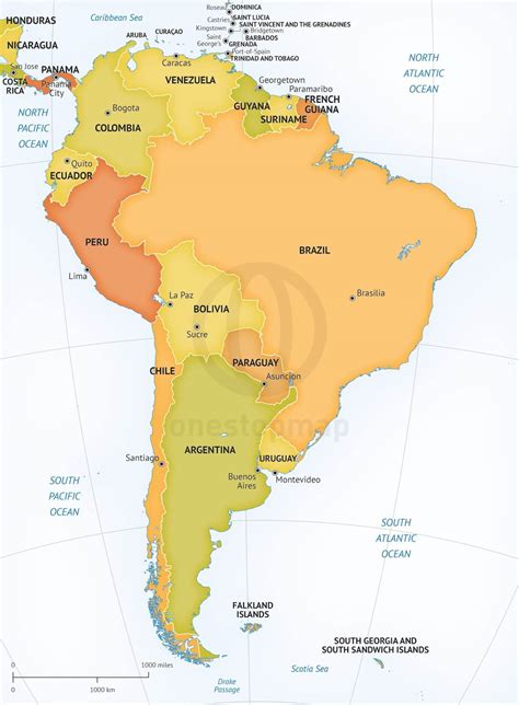 South America Political Map 2023