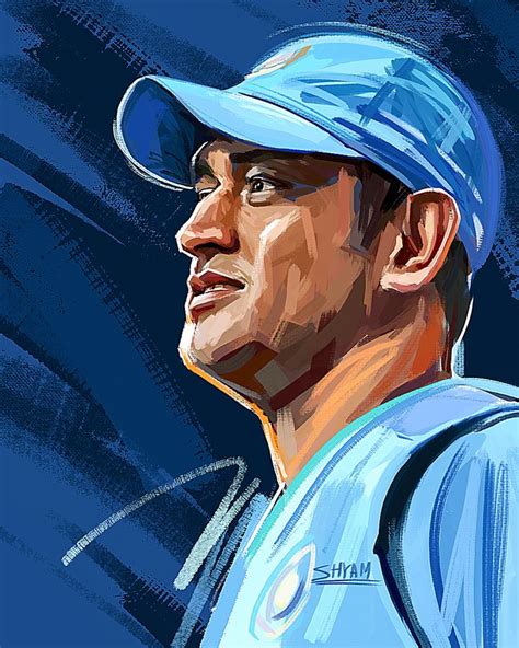 MS Dhoni Portrait | Custom portrait illustration, Portrait drawing, Art ...