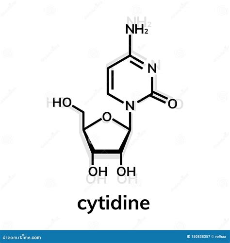 Cytidine chemical formula stock vector. Illustration of cytidine ...