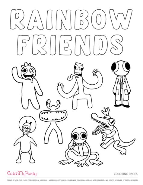 Free Rainbow Friends Party Printables! + Coloring Pages | Catch My Party